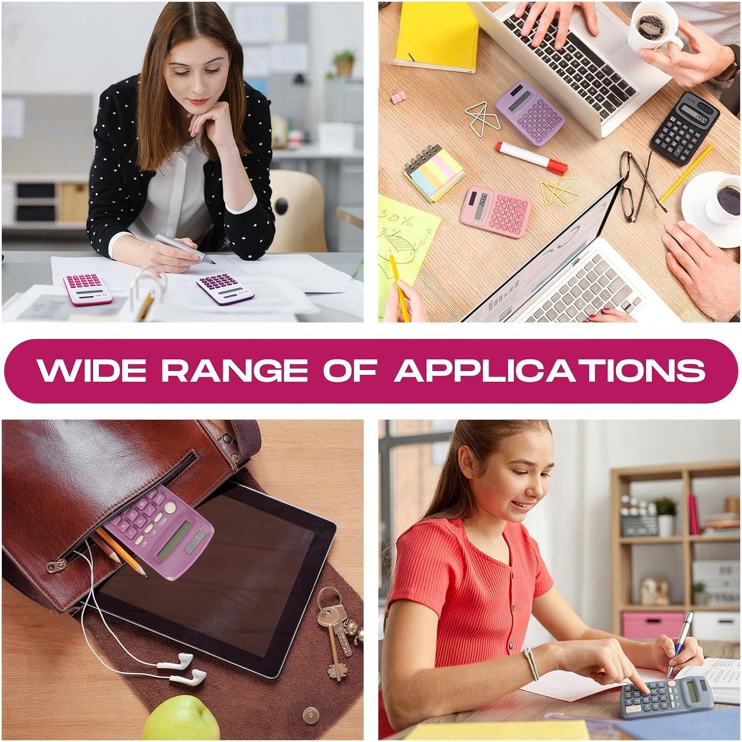 Yunsailing 48 Pcs Pocket Calculator Bulk Small 4 Function Battery Powered Calculator 8 Digit Display Pocket Size for Students Kids School Home Office, 3 Styles (Colorful)