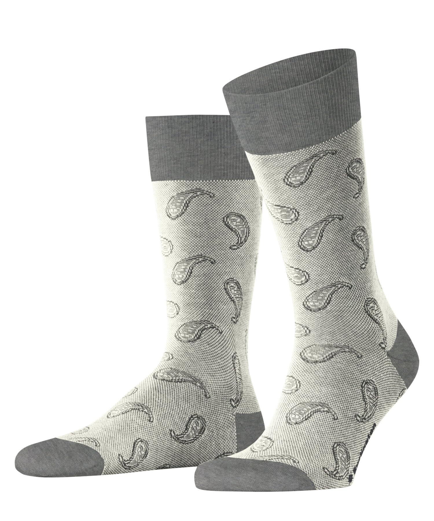Burlington Men's Paisley M So Cotton Patterned Socks 1 Pair, Grey Light 3400, 6.5-11