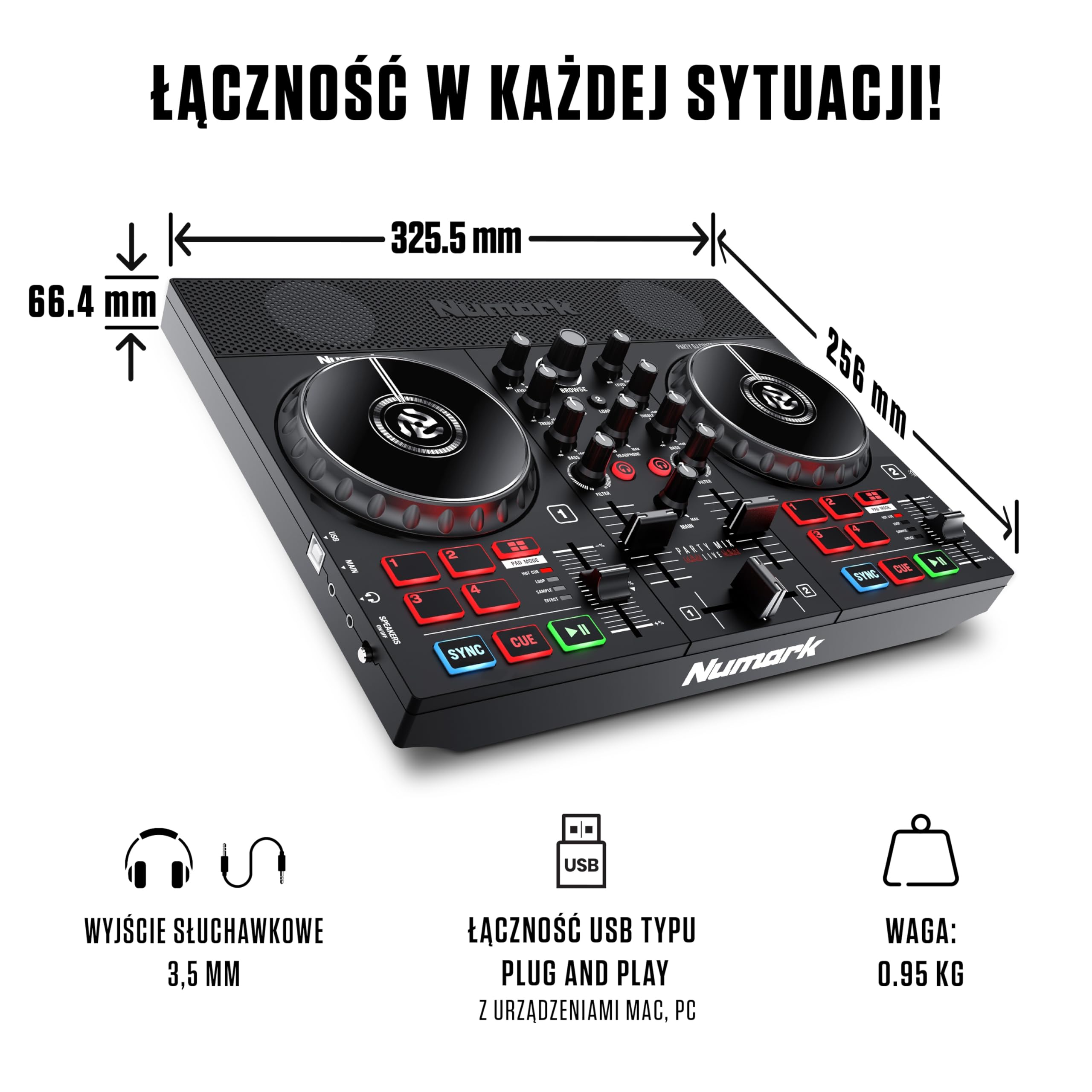 Numark Party Mix Live - DJ kontroler zestaw DJ-ski dla