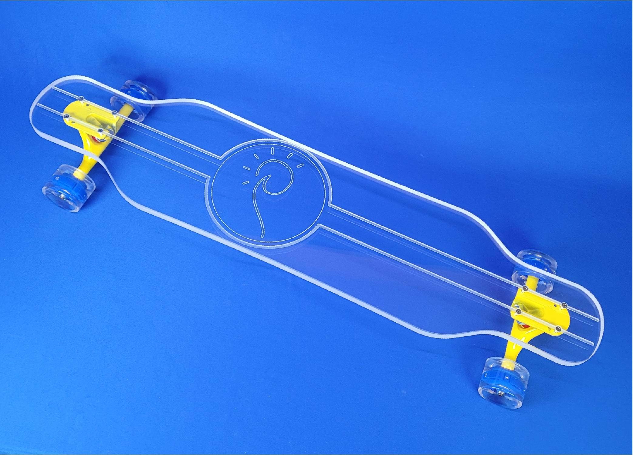 GHOST BOARDS Clear Longboard Skateboard - Transparent Acrylic Long Boards with Light-Up LED Wheels for Smooth Rides - Ride The Streets in Style with Longboard Built for Beginners & Pros Alike