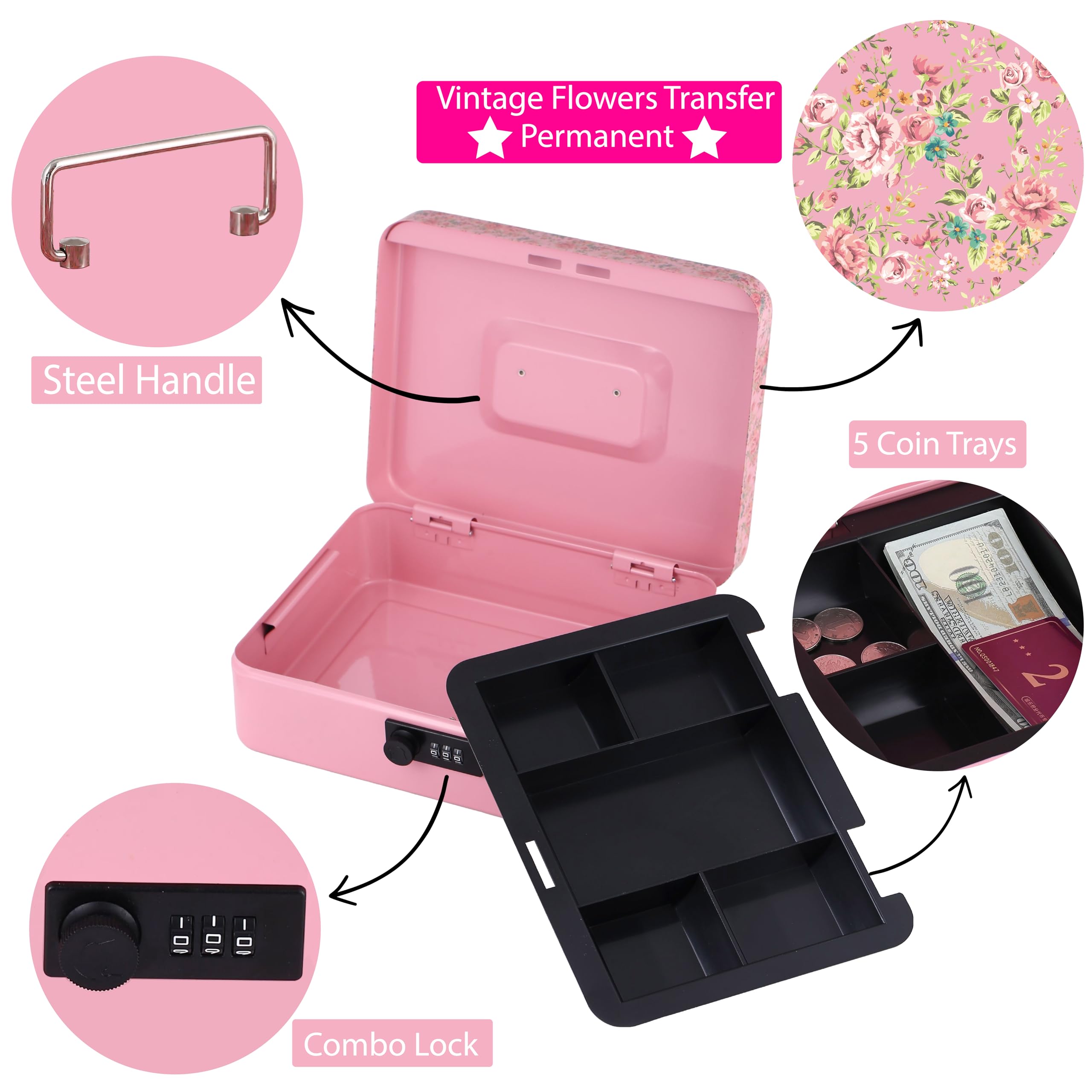 鉄製　手提げ金庫　trade mark WAKO alarm cash box 鉄製 手提げ金庫 trade mark WAKO alarm cash box PLUS ALARM