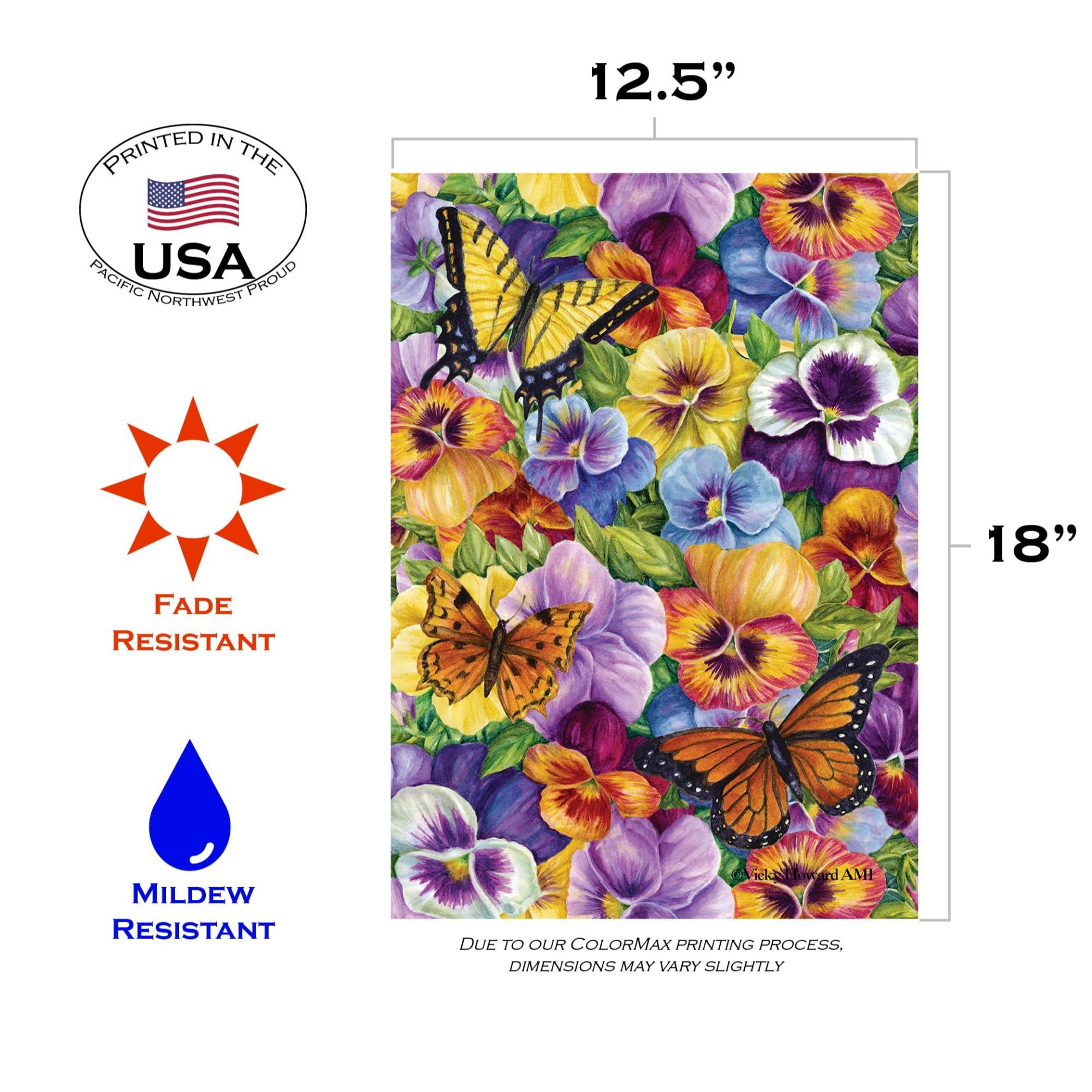 Toland Home Garden 1112320 Hummingbirds in Garden 12.5 x 18 Inch