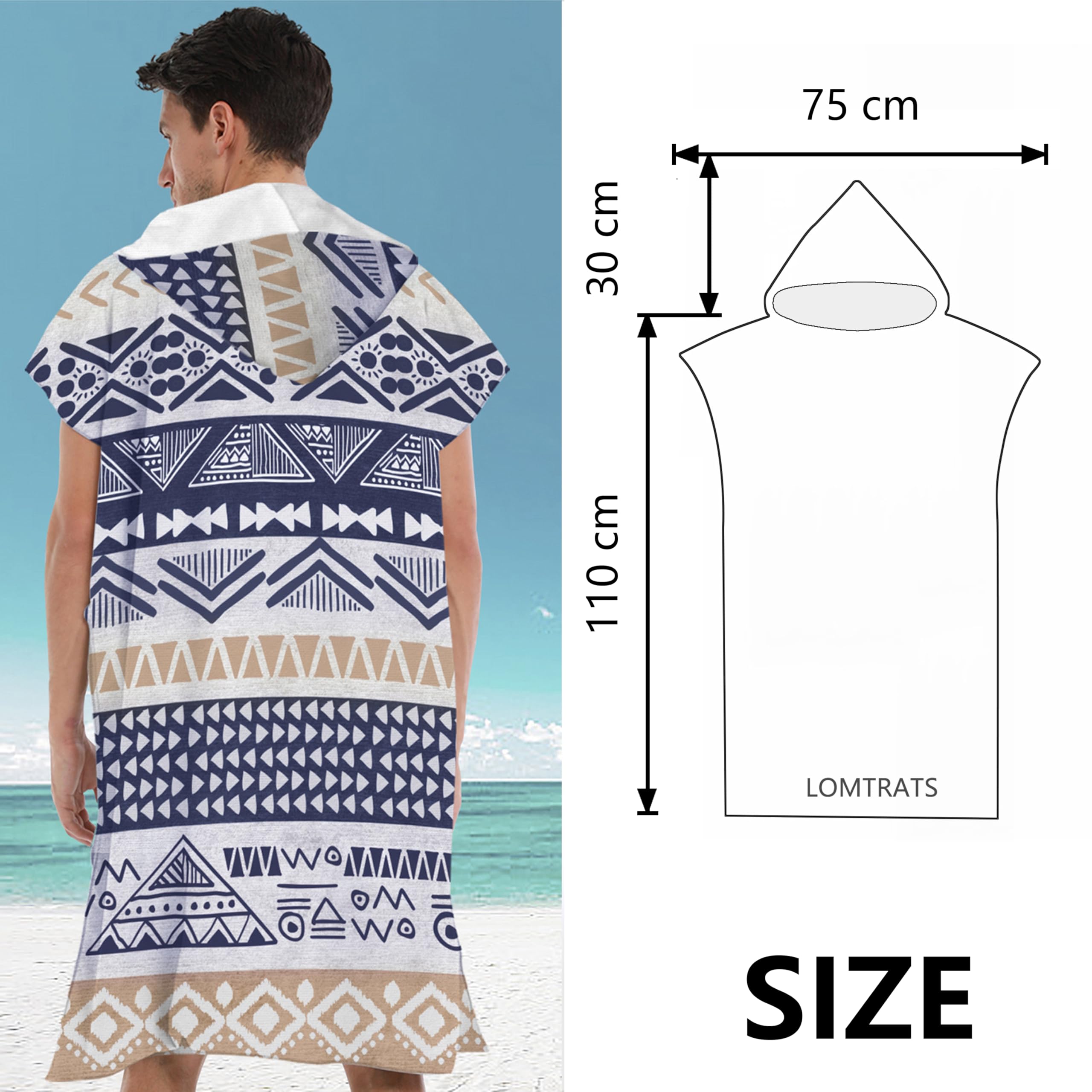 LOMTRATS Quick-drying Surf Poncho, Changing Towel, Bathrobe - Image 3