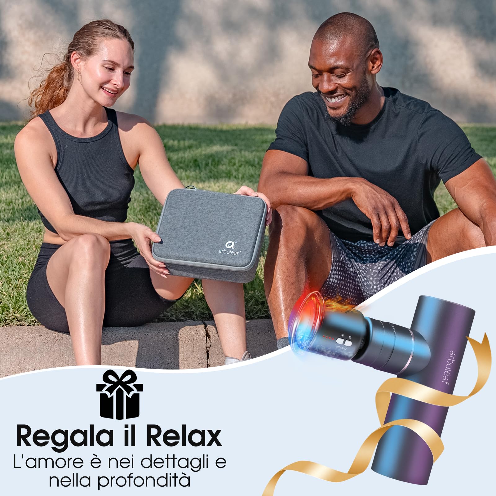 arboleaf Pistola Massaggio Muscolare con Riscaldatore e Raffreddatore, Pistola Massaggiante Mini Massage Gun Leggero a 3200 Giri/Minuto per il Rilassamento Muscolare, Batteria USB-C