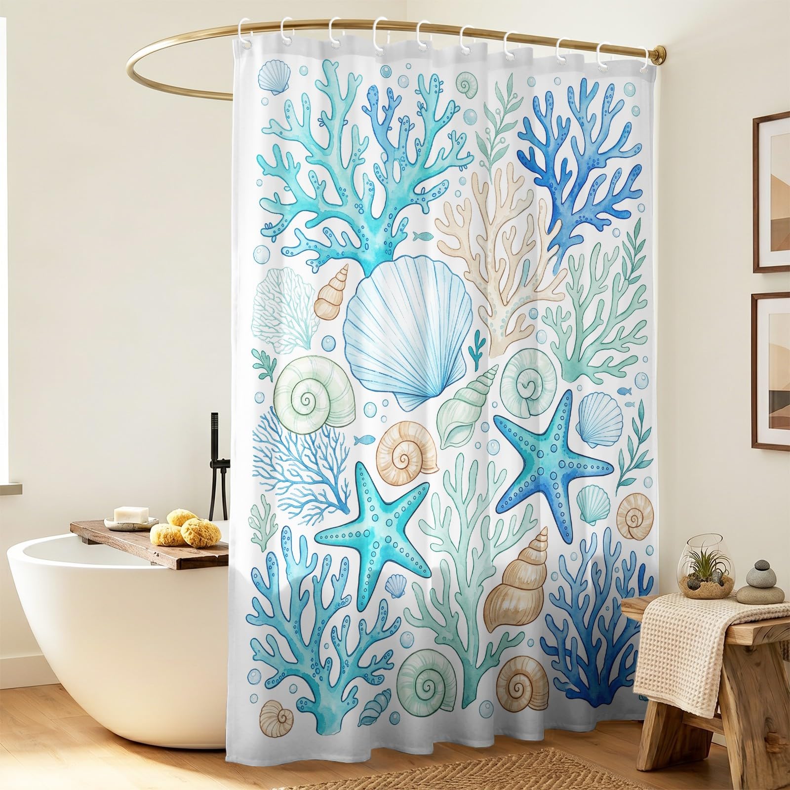 Générique Rideau de Douche Anti-Moisissure 180 x 200 cm Océan
