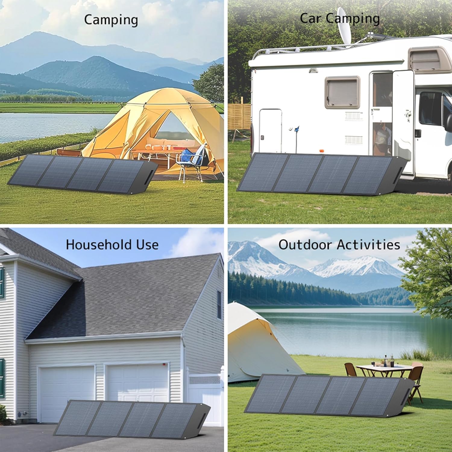 Faltbares Solarpanel 400W Solar-Ladegerät IP67 Wasserdicht und Staubdicht Hohe Ausgangskonversionseffizienz 22.5% Tragbares Ladegerät Solarstrom Solarpanel Camping Outdoor Notstromversorgung