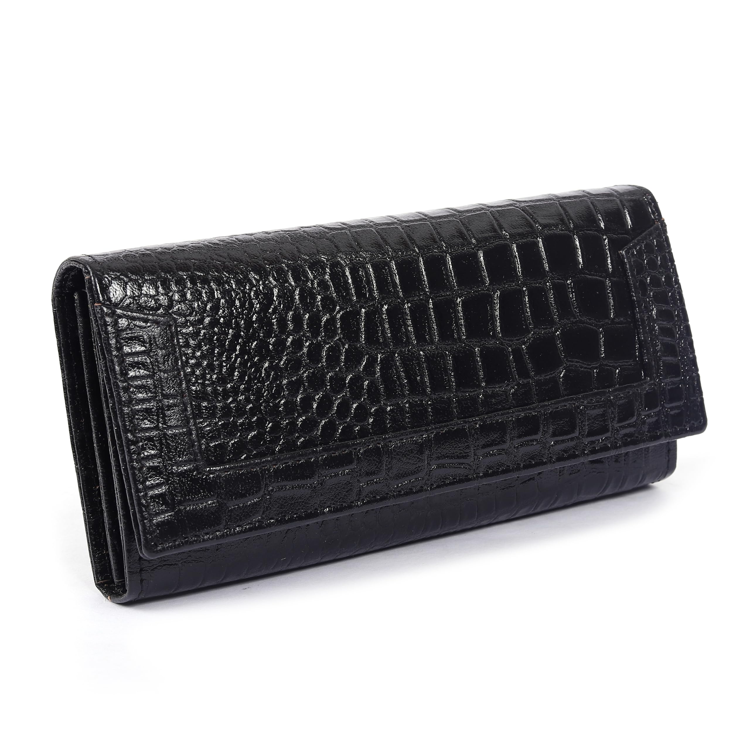 ROSS BROWN Bifold Wallets for Women | Genuine Leather Ladies Clutch/Wallet with RFID Protection | Slim Zipper Purse/Card Holder Organizer for Women (Black)