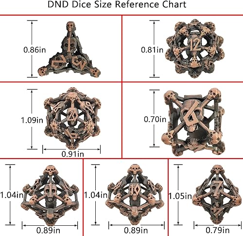Miniatura 6 de AJKDEUIH Juego de dados de metal DND con calavera hueca DD Calabozos y Dragones D20 poliédricos RPG D y D MTG Pathfinder Juegos de cartas de mesa