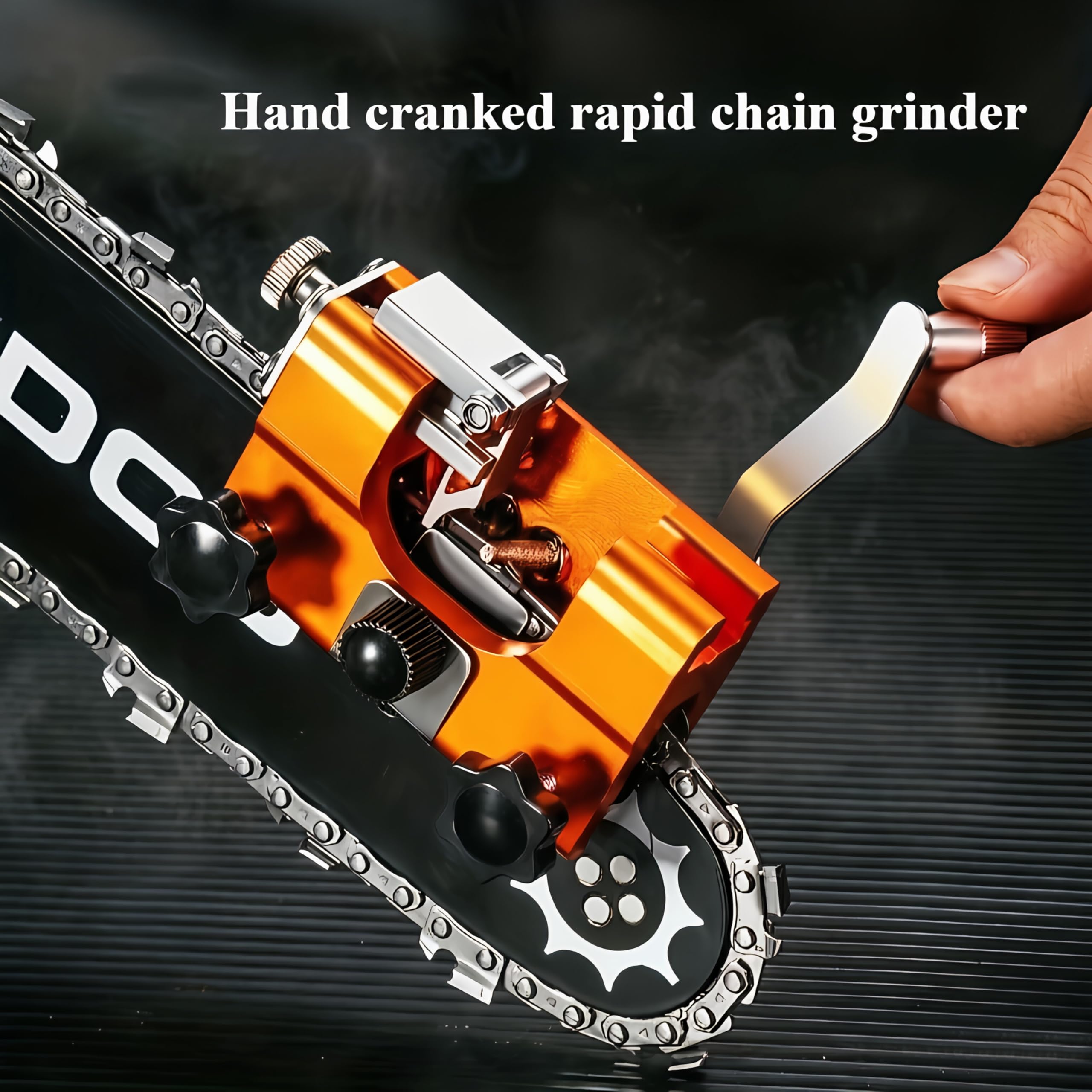 QTG Manual Chain Saw Sharpener,Adjustable Clamp & Precision Guide,Portable Metal Attachment,8-22" Chain/Electric Saws — view 7