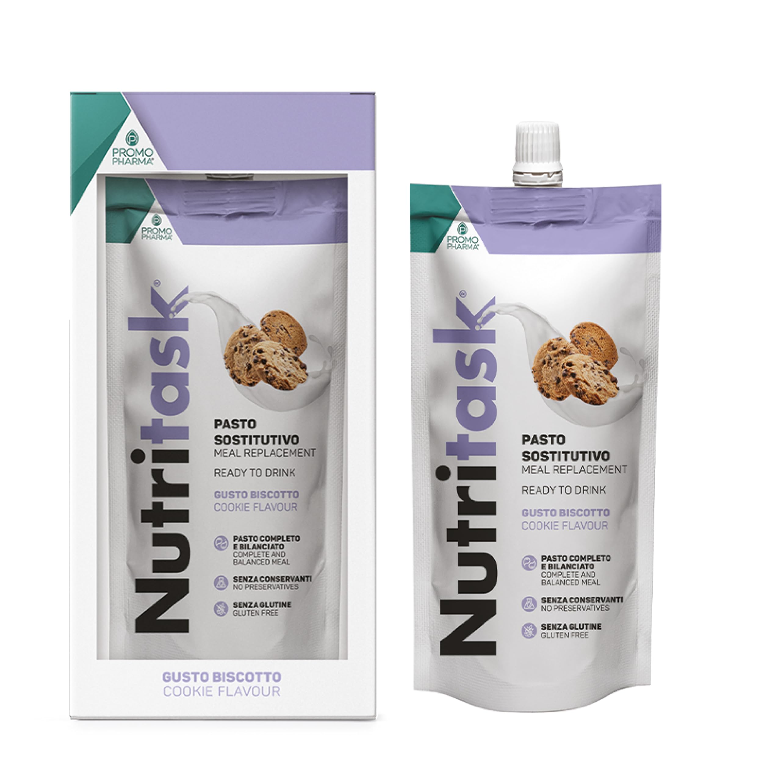 Nutritask Pasto Sostitutivo Proteico Pronto da Bere Biscotto