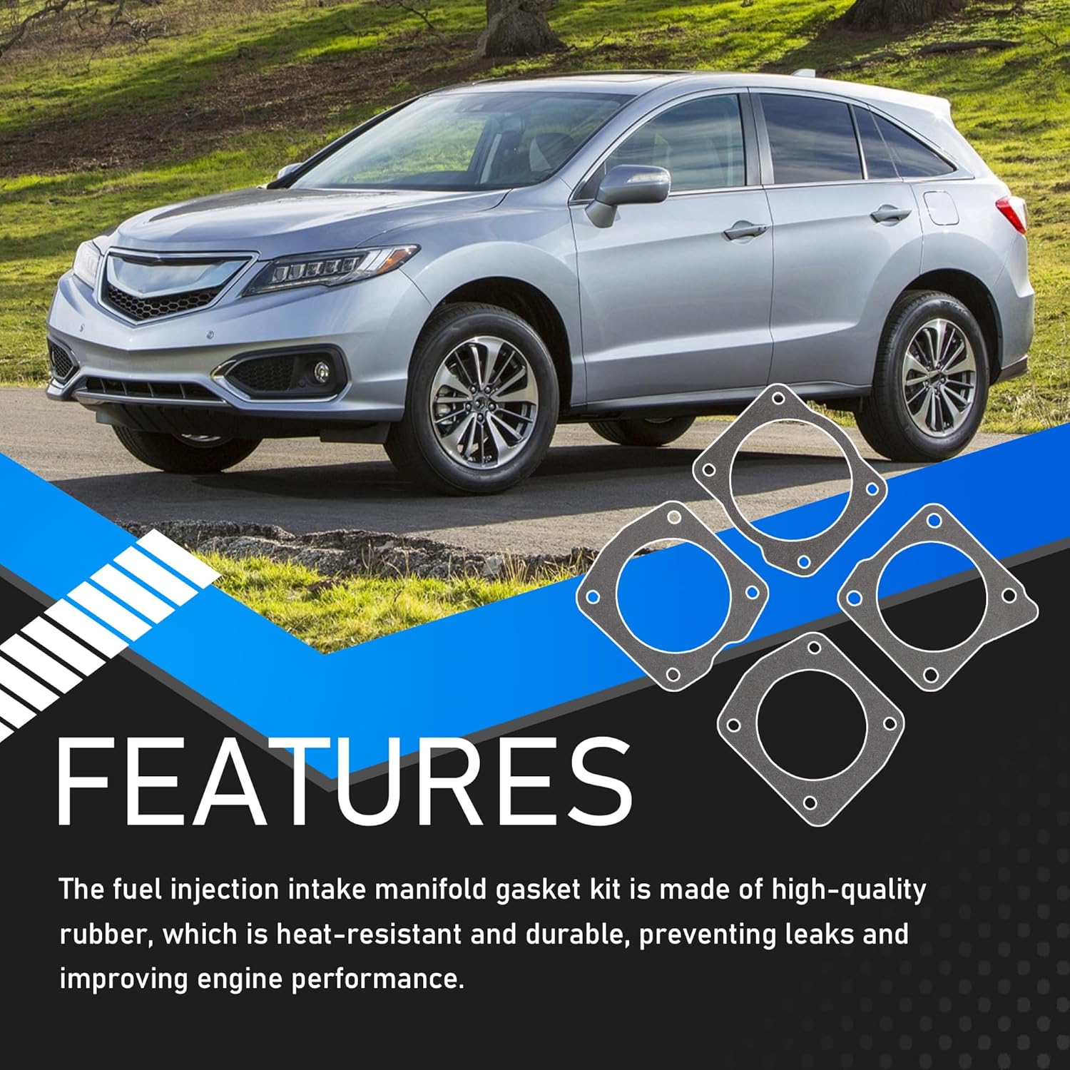 Fuel Injection Plenum Gasket Set Compatible with 2010-2020 Acura ZDX TSX RDX MDX RL TL 2010 2011 Honda Accord Crosstour Replaces MS96409-3