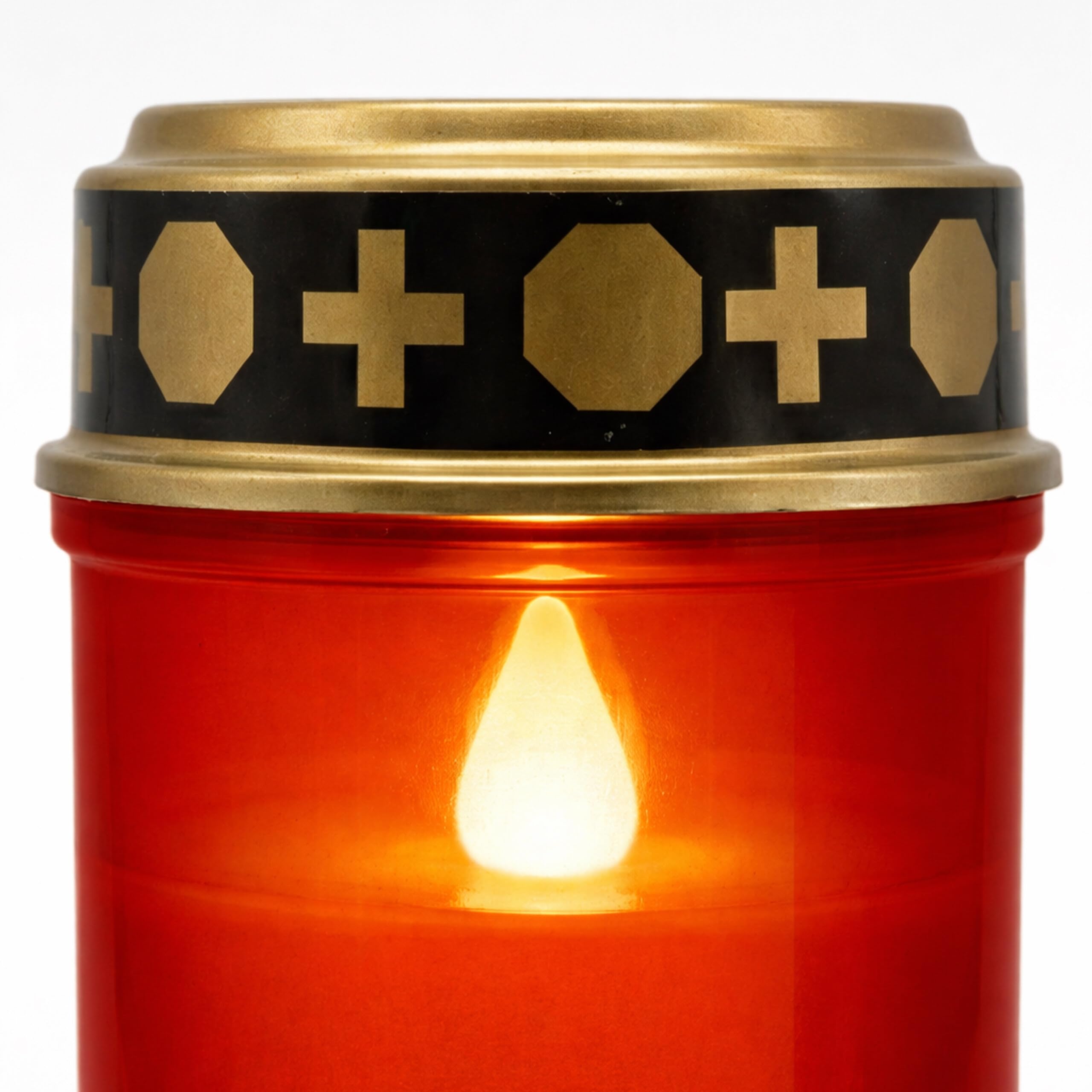 Relaxdays LED Candele da Tomba, Set da 4, Fiamma tremolante, a Batteria, Impermeabili, Rossi,