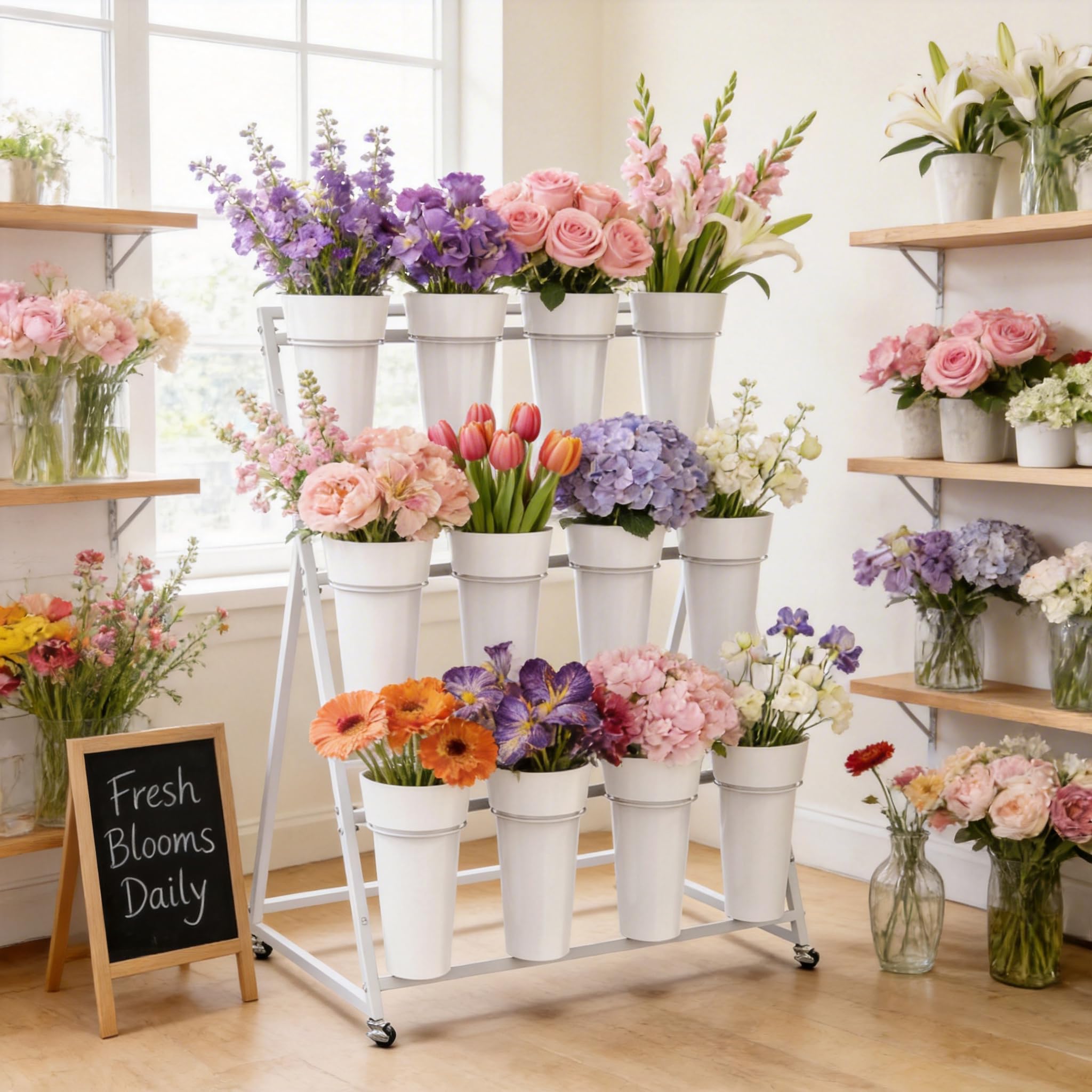 Amazon.com: VGMiu Flower Display Stand with 12 Buckets, Metal