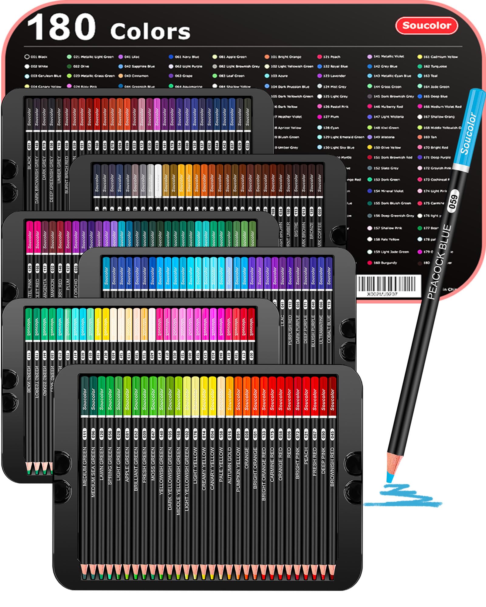 Soucolor 72 Colored Pencils - Vibrant Art Kits -12