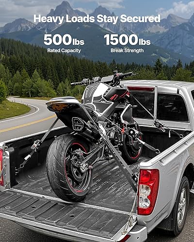 Miniatura 2 de VEVOR Correas de Trinquete Retráctiles, 1 pulgada x 6 pies, Correas de Amarre con Ganchos en S, Resistencia a la Rotura de 1200 libras, 4 Bucles