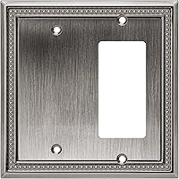 Vista 33 de Henne Bery Sunken Pearls - Placa de pared decorativa resistente para interruptor, cubierta para tomacorrientes (doble dúplex, níquel satinado)