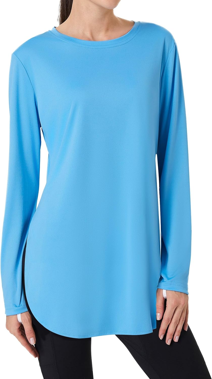 FitsT4 Sports Womens Sun Shirt Long Sleeve Running Tunic Shirts UPF50+ Moisture Wicking Workout Athletic Hiking Tops