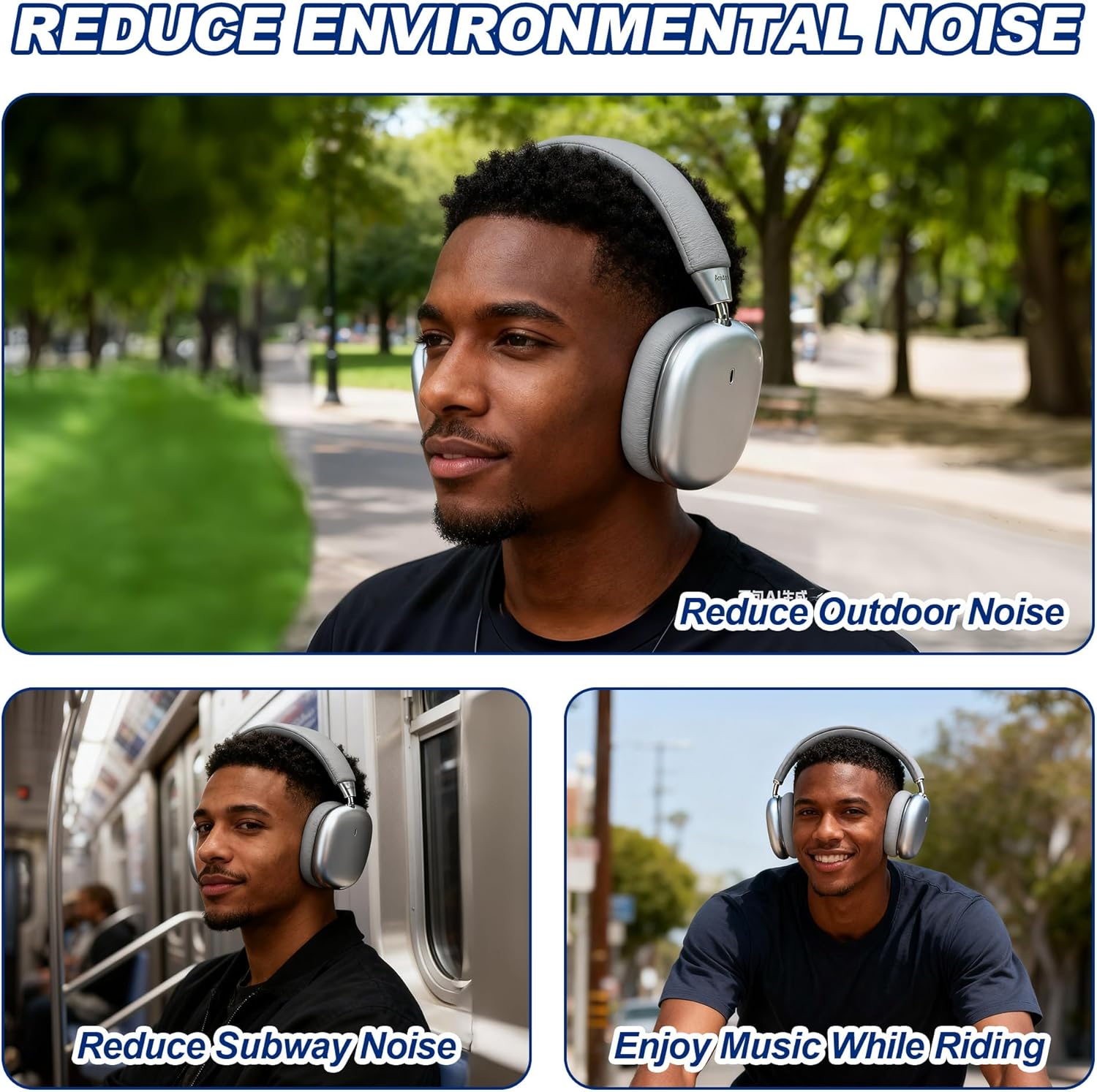 Wireless Headphones, Noise Cancelling Headphones for Work, 80H Playtime, Wireless 5.4 Over Ear Headphones with Mic & Touch Control for Travel, Office & Daily Use - Image 6