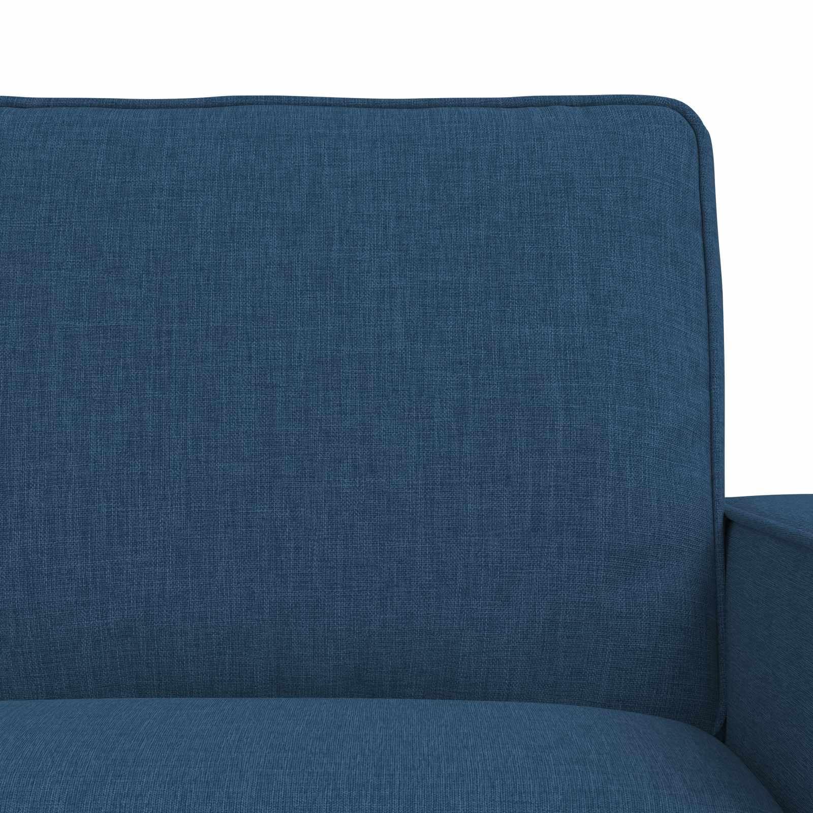 Set di 2 divani modulari in tessuto blu con gambe nere, per soggiorno e camera degli ospiti, seduta comoda con imbottitura, struttura robusta, espandibile in modo flessibile, design moderno