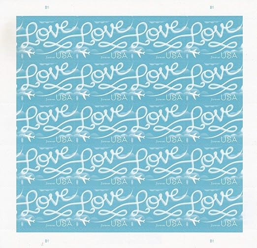 2017 Love Skywriting Wedding Sheet of 20 Forever Stamps Scott 5155