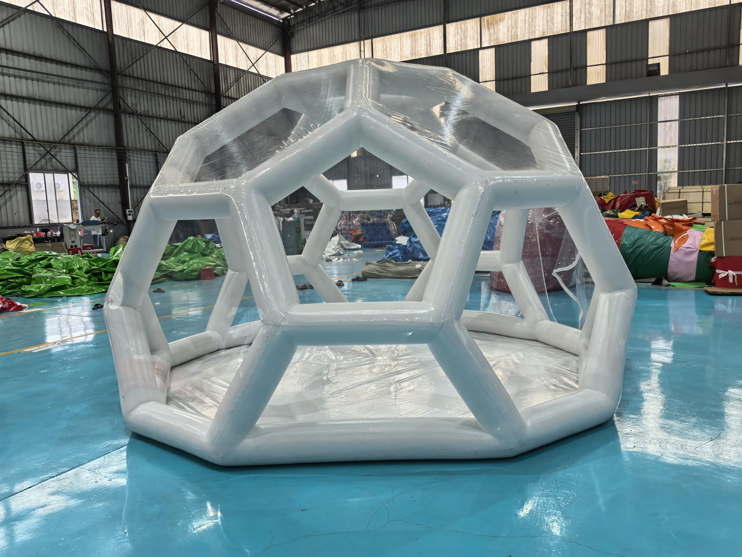 Tente de football gonflable transparente de 4 m avec souffleur de 1500 W et pompe de 800 W