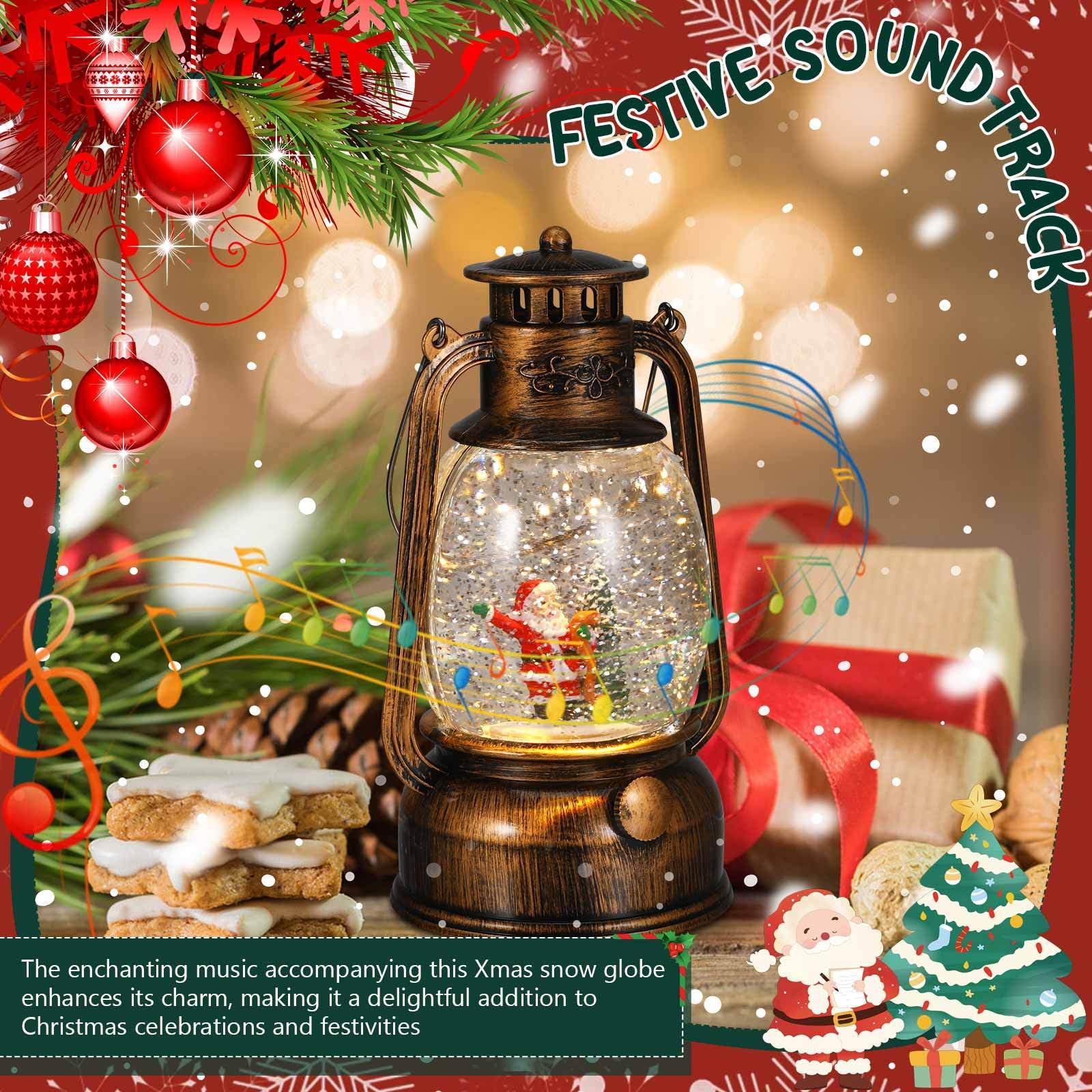 Baluue Lanterna Musicale Natalizia con Cavallo Rotante in Plastico e Vetro, Alimentazione Usb, Decorazione Elegante per Feste di Natale e Celebrazioni in Casa