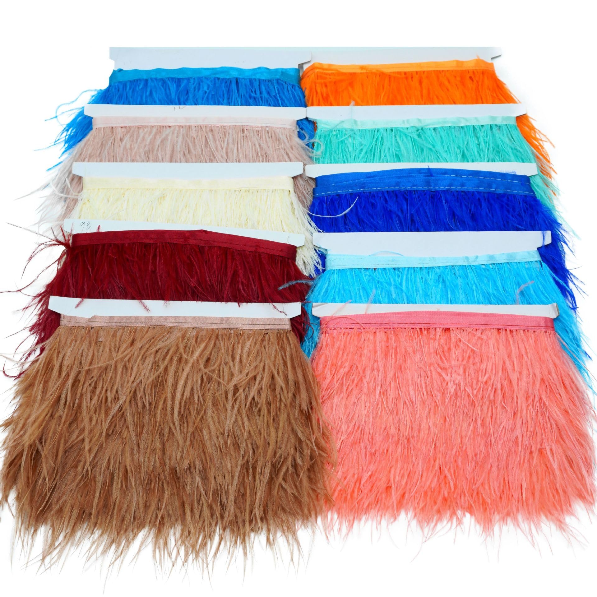 10-15 cm di larghezza, con piume di struzzo, soffice passamontagna con frange, in peluche, per fai da te, artigianato, cucito, costumi, decorazioni, arancione, 3 m