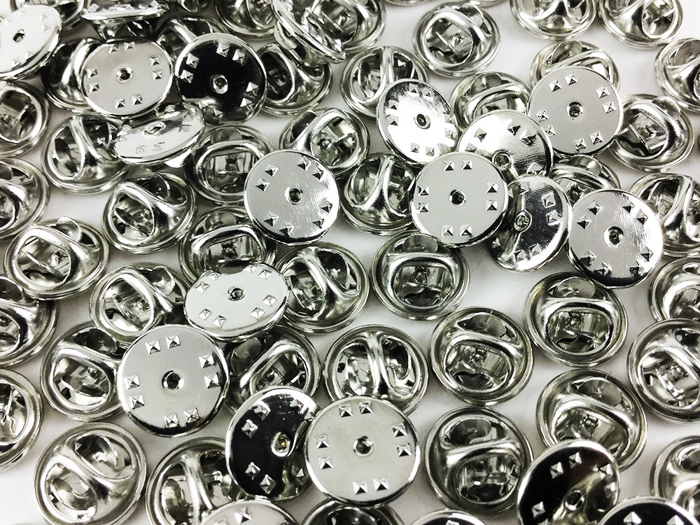 ピンバッジセット16個 Amazon.co.jp: ノーブランド品 蝶タック シルバー 100個 キャッチ 付き