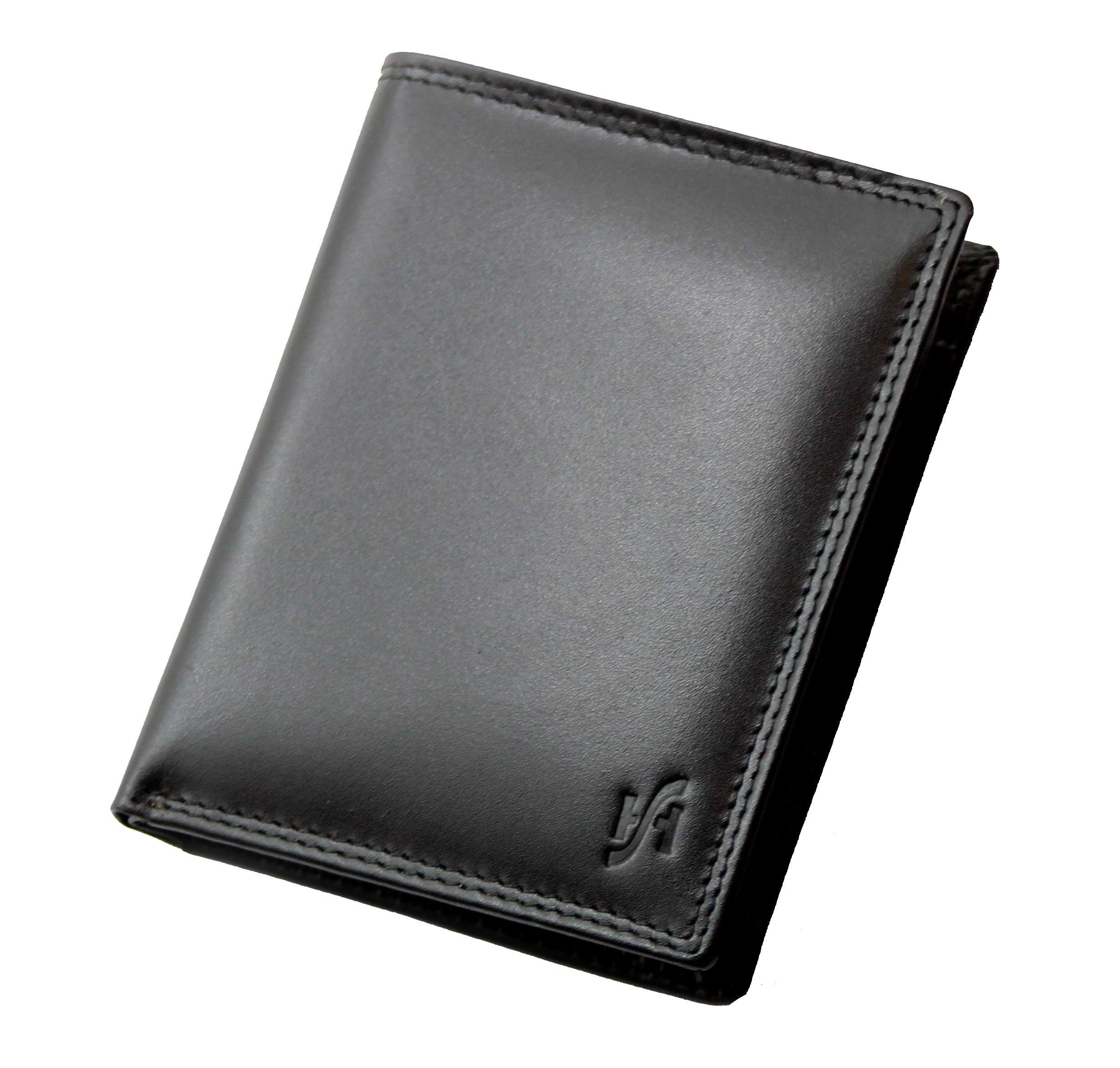 STARHIDE Men's RFID Blocking Leather Wallet – StarHide Leather 1115, Black/Brown