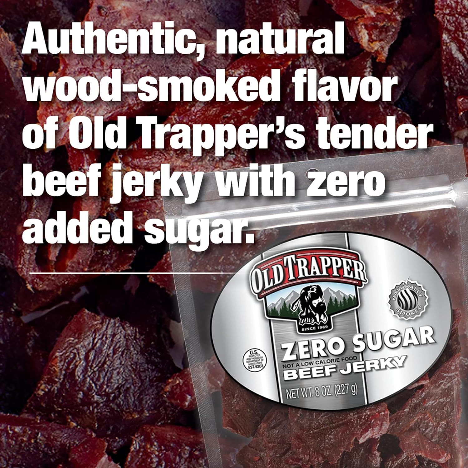 Zero Sr Beef Jerky, Eight-Ounce Indivi Paa, Natural