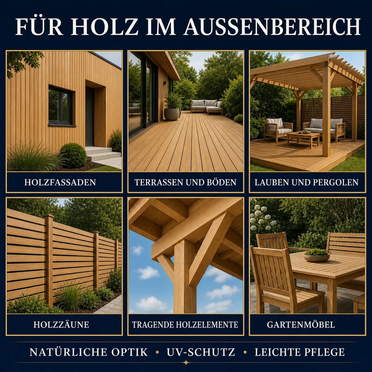 ESANDOL Holzschutz Wachsbeschichtung Holzkonstruktionen 20 L – bis zu 800 m², wasserabweisend, UV-Schutz, erhält die Holzoptik