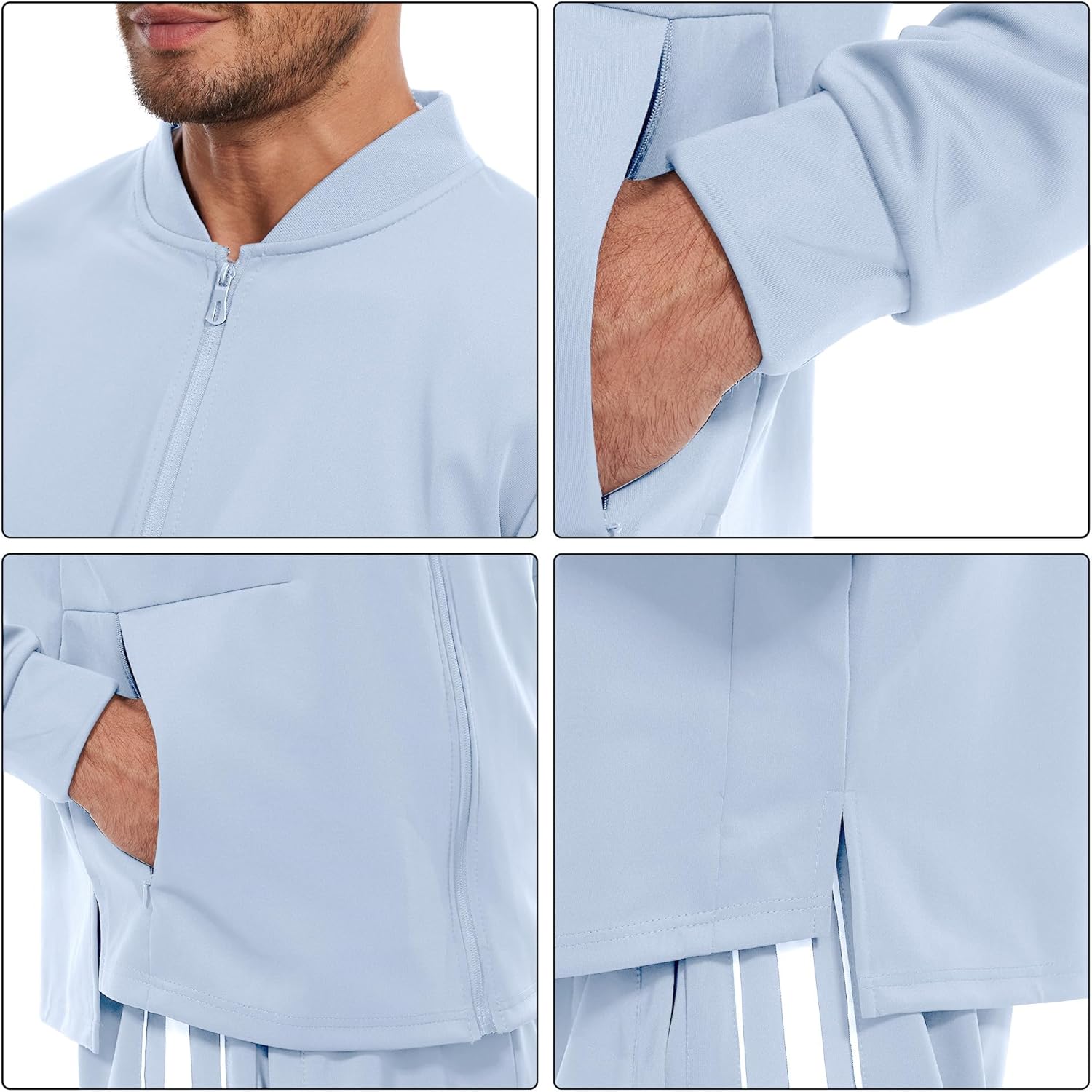 Men's Tracksuits Sweatsuits 2 Piece Casual Sweat Jogging Suit Set Athletic Full Zip Hoodies and Sweatpant Outfits