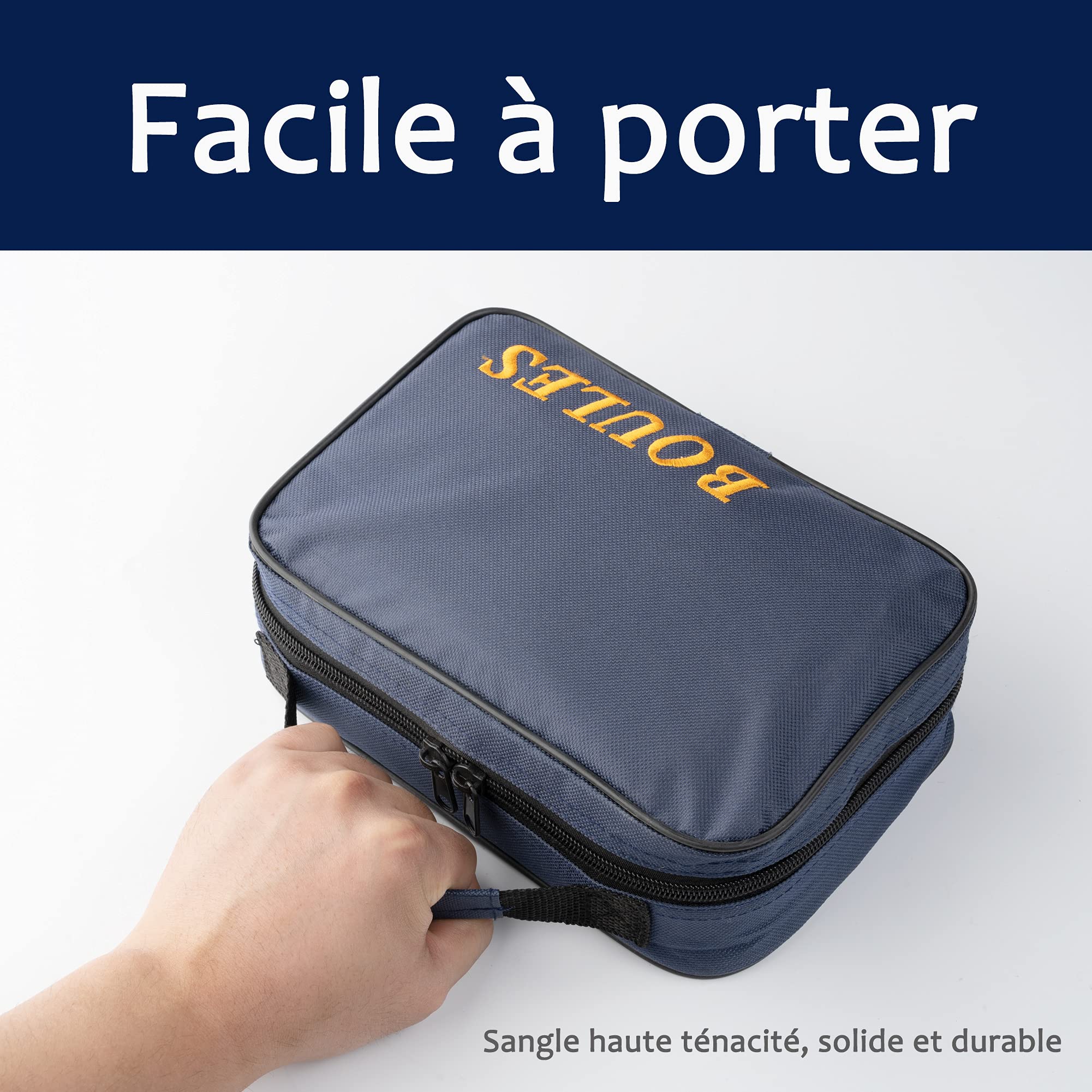 Tofern 2 Sac Boule de Pétanque，Sac Pétanque Nylon Oxford Robuste Pratique, Sacoche pour 3/6/8 Boules Pétanque