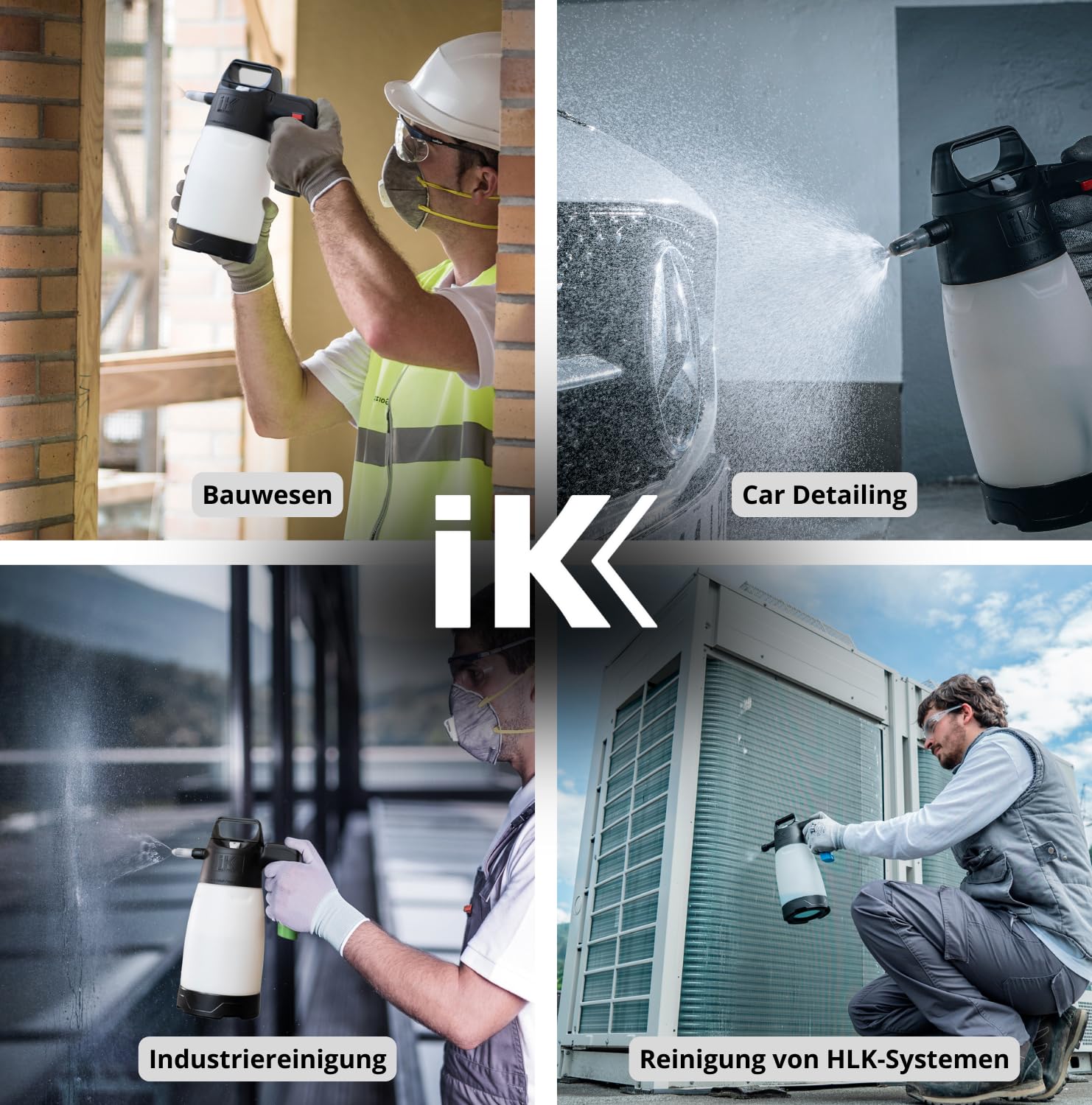 IK Drucksprühgerät - Sprühgerät 1,5L - Geeignet für Säuren, Lösungsmittel und aggressive Chemikalien - Reinigung und Desinfektion - Bau, Industrie und Schädlingsbekämpfung - Multi Pro 2 - Made in EU