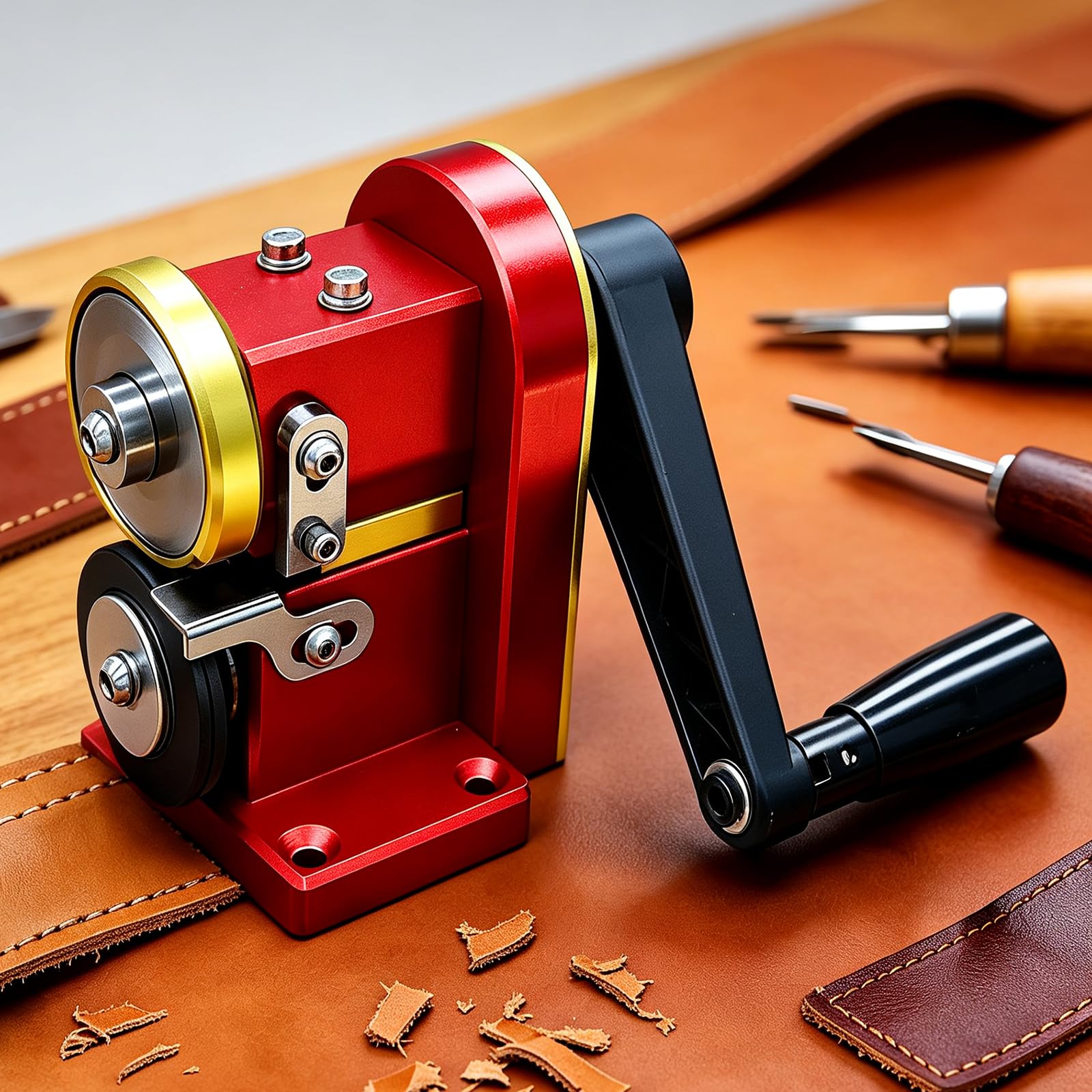 Cortadora Manual De Tiras De Cuero, Máquina De Recorte De Bordes Biselados De Precisión Con Cuerpo De Aleación De Aluminio Y Engranajes De Acero, Para Cinturones, Asas De Bolsos, Correas Reloj