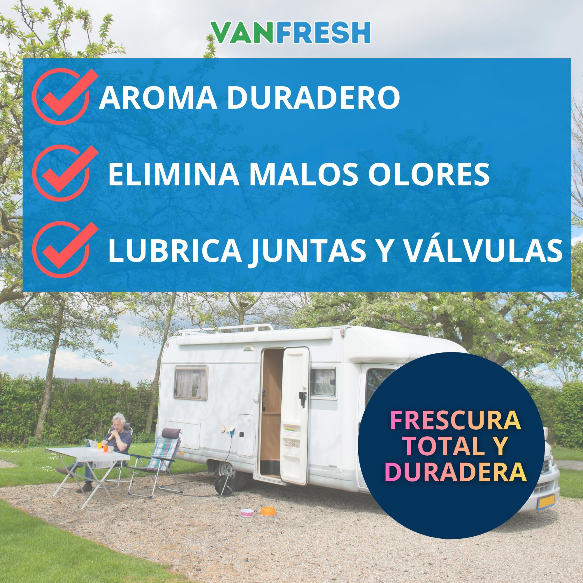 Vanfresh WC Rinse – Líquido para Cisterna de WC Químico 5L | Aroma Intenso y Frescor Duradero para Inodoros Portátiles, Autocaravanas y Camping