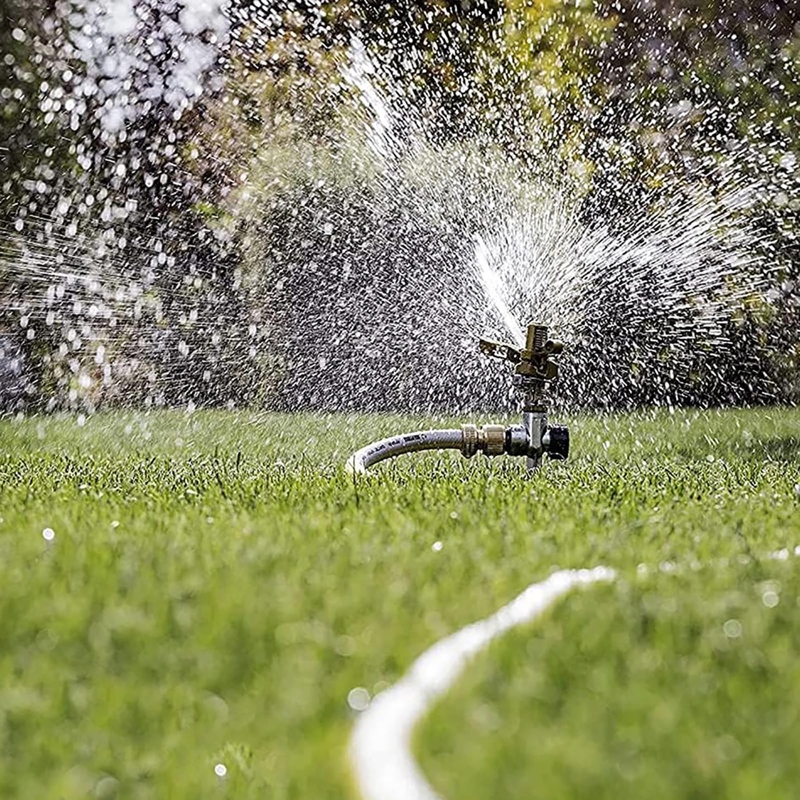 Irrigatore da giardino, irrigazione a 360° per una grande superficie di copertura fino a 160 m², irrigazione automatica per prato con portata di 7 m, per giardino e uso domestico