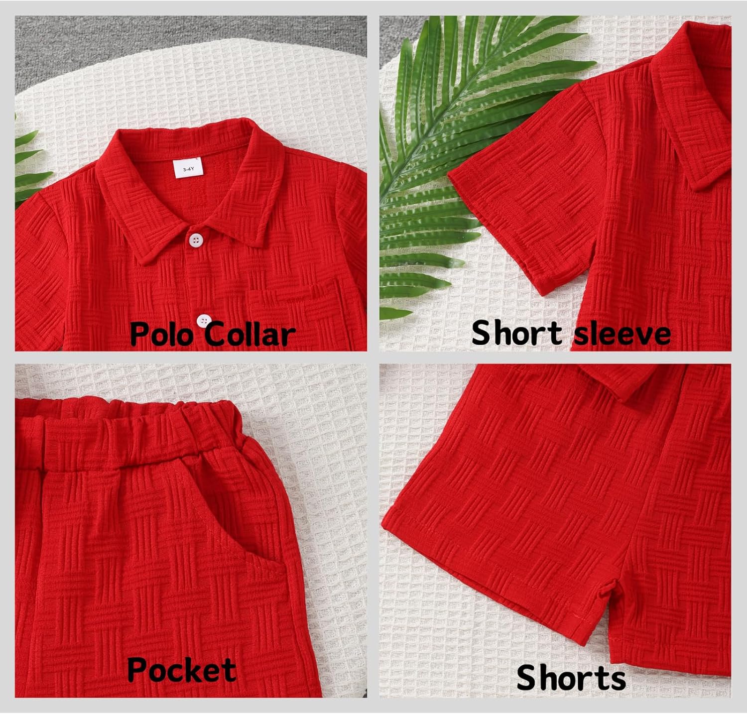 Size 2-6 Years Toddler Boys Clothes 2 Piece Summer Outfit Short Sleeve Button Down Shirt Top and Shorts Set - Image 7