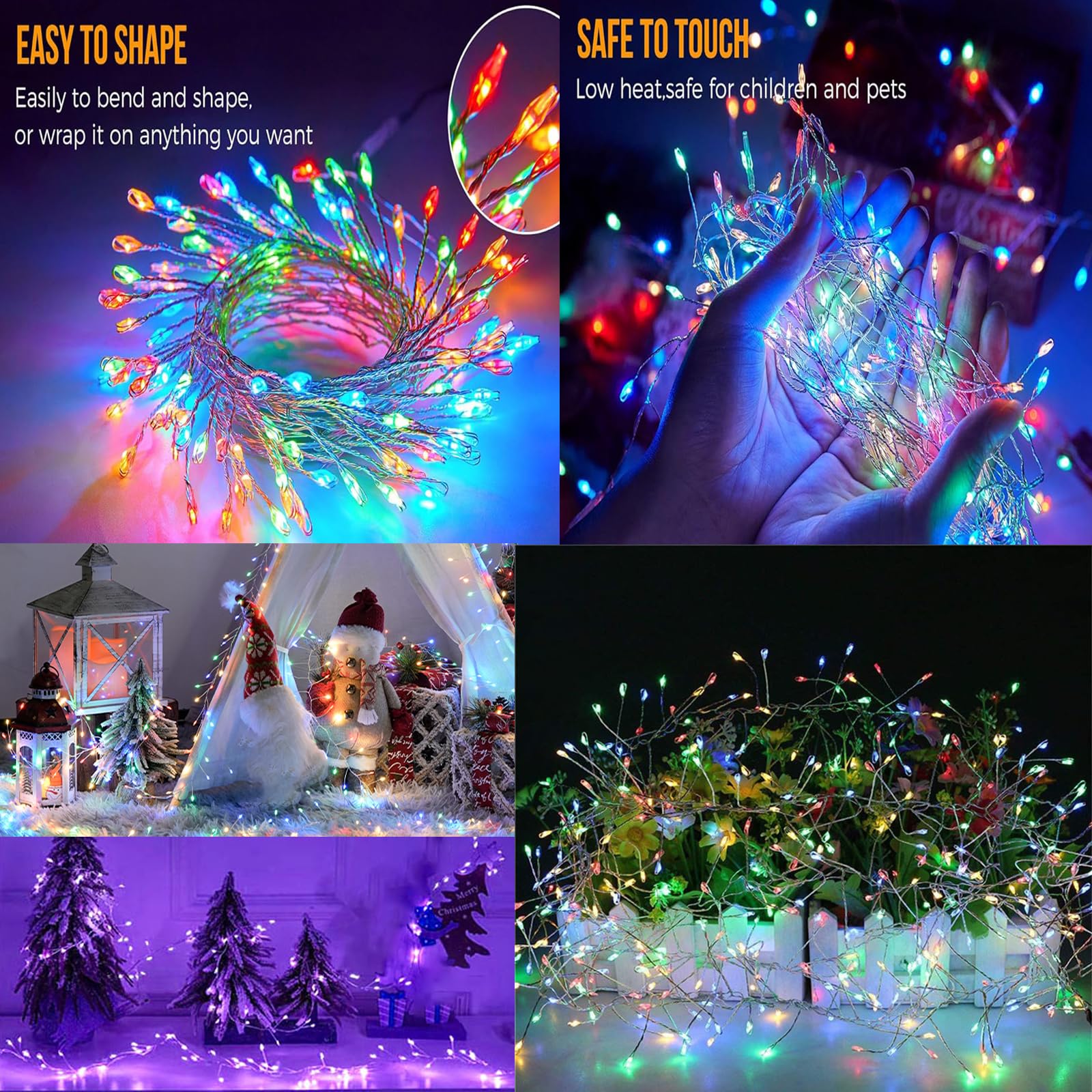 Catena luminosa solare per esterni, impermeabile, filo di rame, luci a energia solare, con timer, telecomando, per fai da te, balcone, Natale, matrimonio, feste, decorazione (multipla, 18 m,