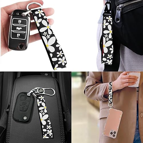 Miniatura 6 de Funda para Biblia con diseño de flores para niñas, tamaño extragrande, fundas para Biblia para niñas con asa con cremallera y llavero, accesorios