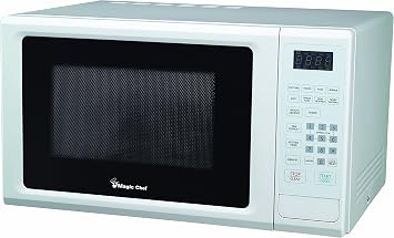 Amazon.com: Magic Chef Cu. Ft horno de encimera con puerta pulsadora en  blanco MCM1110W 1.1 pies cúbicos 1000W microondas : Hogar y Cocina