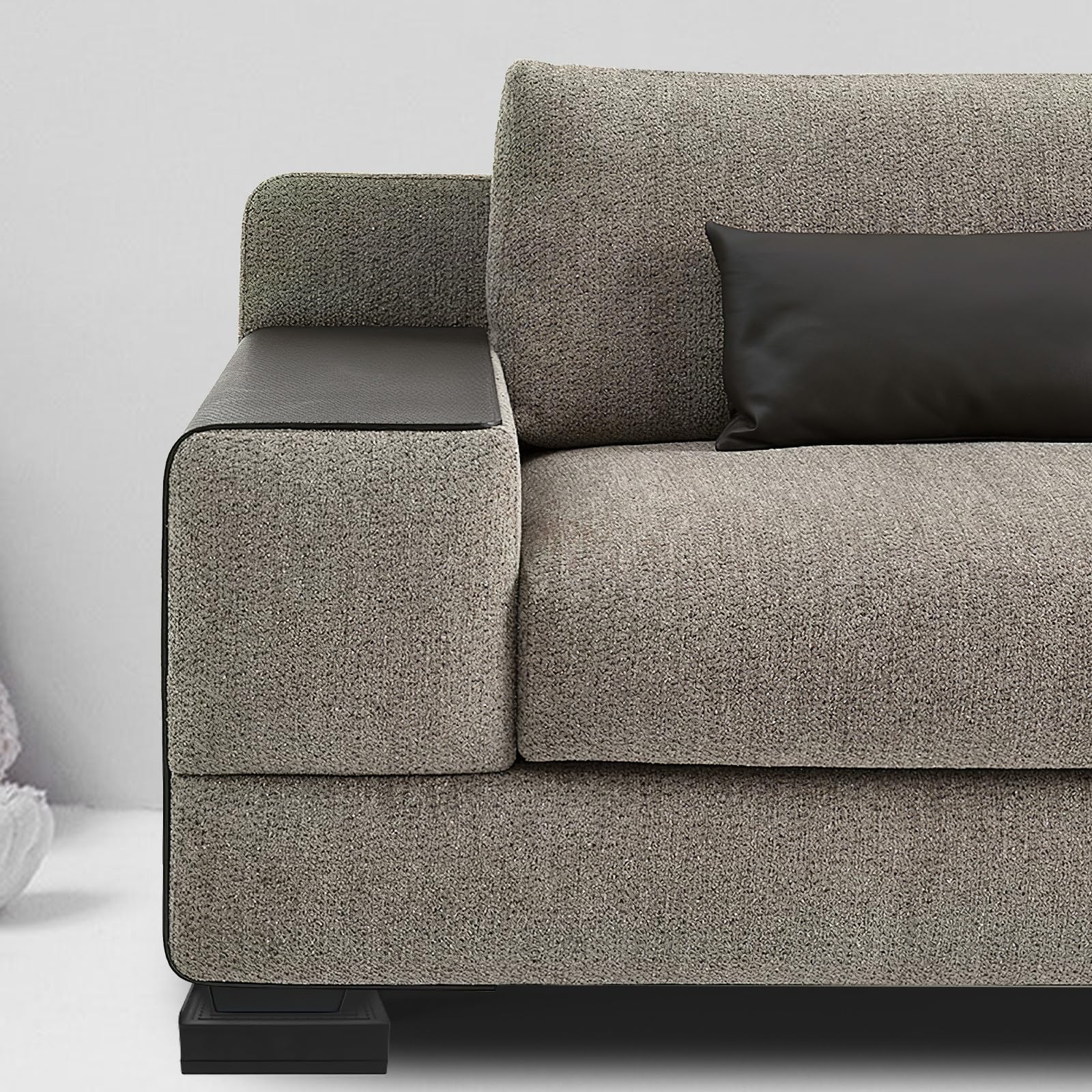 Elevadores de Cama Ajustables de Plástico y TPU Negro para Muebles Instalación Fácil y Uso Versátil, Paquete de 4 Piezas para Camas y Mesas en Apartamentos Pequeños