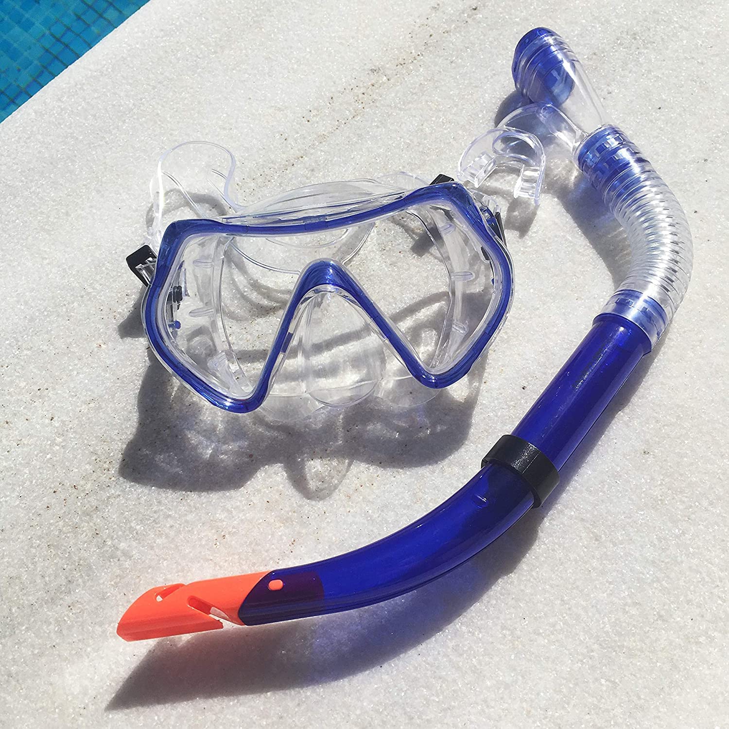 MBUYS MALL Snorkeling Snorkel Diving Scuba Package Set with Anti-Fog Coated Glass and Anti-Splash Silicone Mouthpiece for Men Women