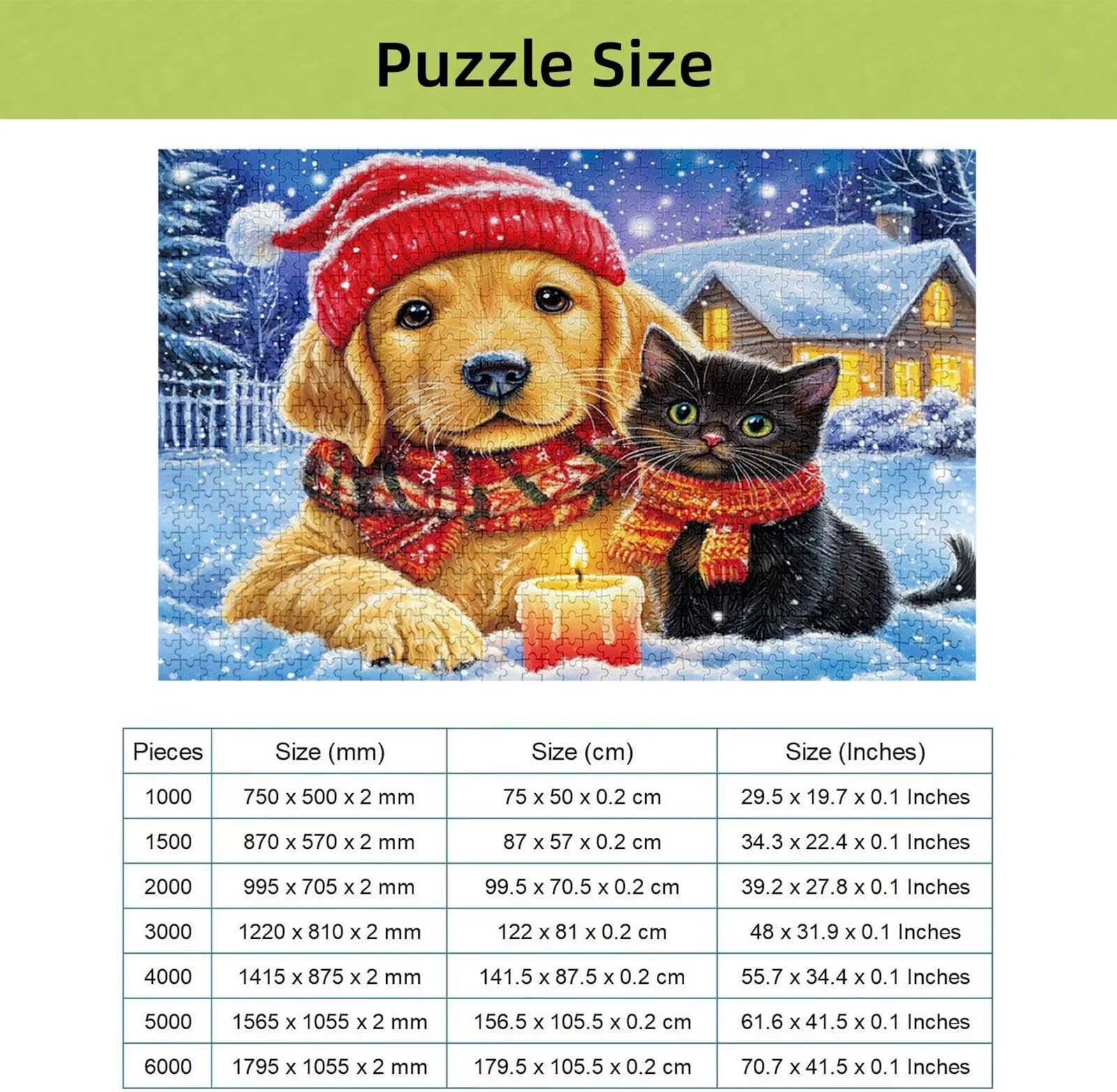 Puzzle Noël 3000 Pièces Adultes, Puzzle 3000 Pièces pour Adultes et Enfants à Partir de 14 Ans, Animal Puzzles Bois de Qualité Supérieure avec Une Boîte d'emballage Exquise, Cadeau Femme/Homme H-3709