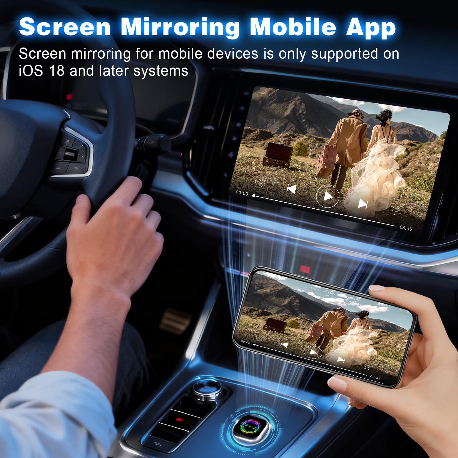 Wireless CarPlay Adapter 3in1 - Kabellos Auto Fahren Mit AirPlay (iOS18) & Android Auto