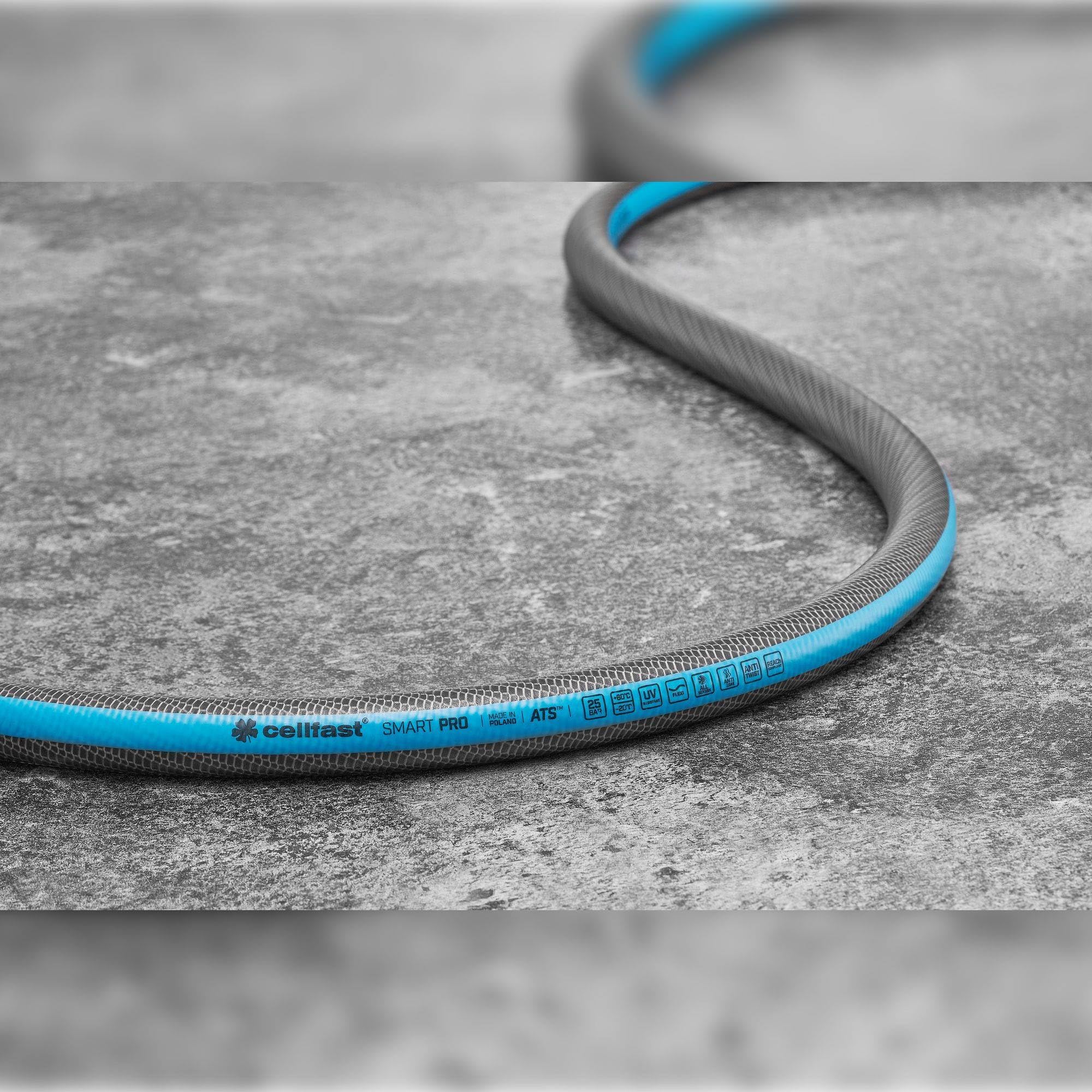 Cellfast Zestaw Wąż Ogrodowy Smart Pro ATS 3/4" 20m - Zraszacz Pistoletowy Hydron - Szybkozłącza Stop Przelot - Przyłącze Uniwersalne