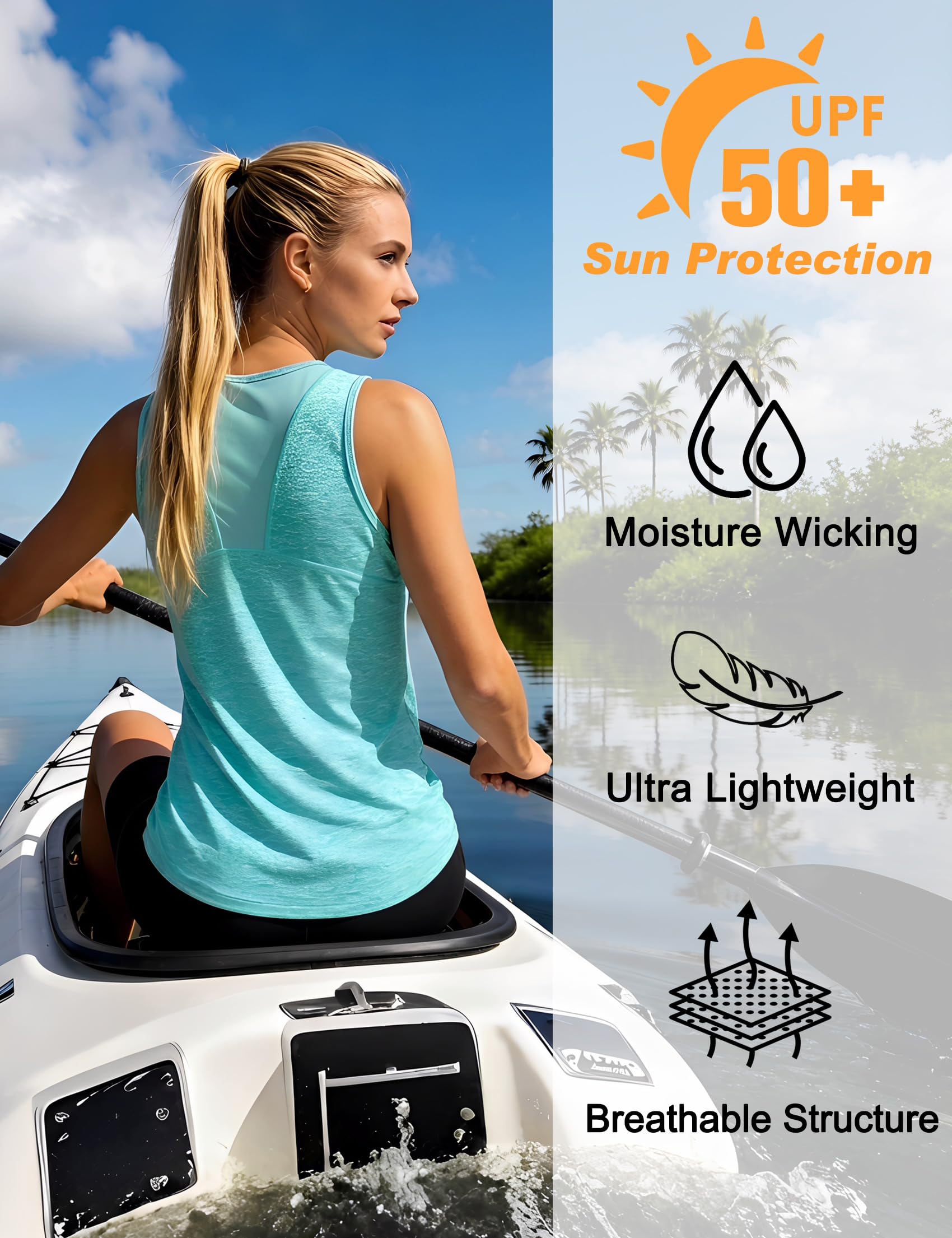 Camiseta Deportiva Mujer sin Mangas Camisetas Tirantes Espalda de Malla Ligero y Transpirable Fitness Top para Yoga Gimnasio Correr