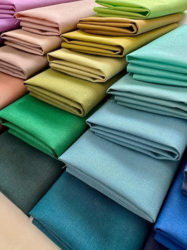 Miniatura 5 de Juego de 50 piezas de tela de algodón multicolor 100 % algodón de 8 x 8 pulgadas (8.1 in x 8.1 in) para coser acolchados, cuadros de tela