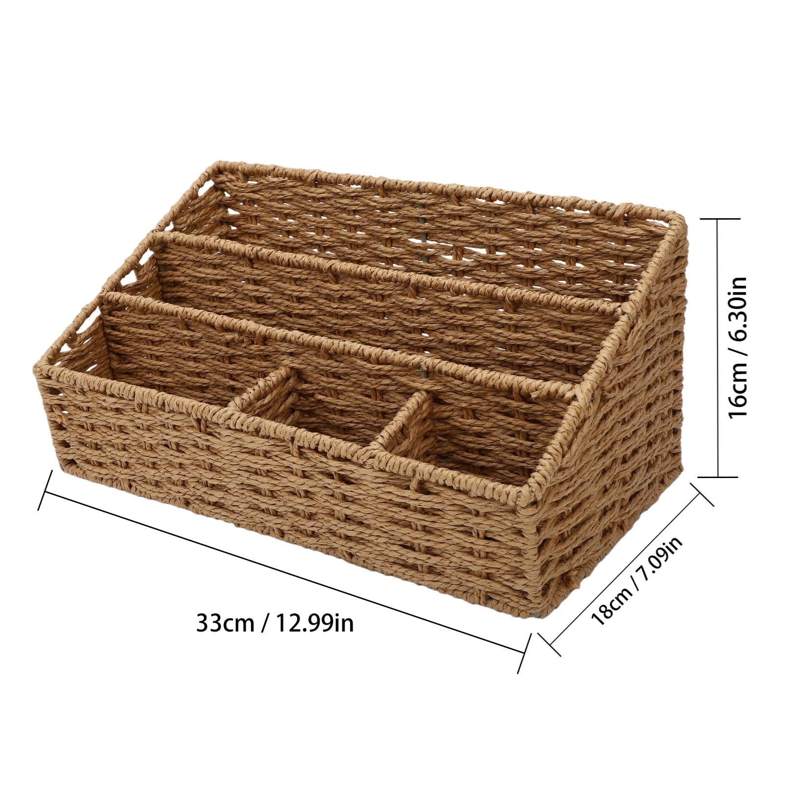 Cryfokt Organizer da Scrivania in Tessuto 2 Pezzi, Scomparti Multipli, 33x18x16 Cm (Abbronzatura leggera)
