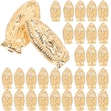 60 Pcs Virgin Charms Our Lady of Guadalupe Rosary Beads Holy Alloy Connector Pendants for DIY Necklace Bracelets Jewelry Making Golden
